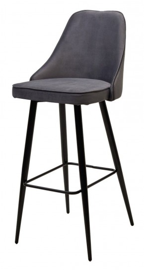 Барный стул NEPAL-BAR СЕРЫЙ #27, велюр/ черный каркас (H=78cm) М-City в Южноуральске - yuzhnouralsk.mebel-74.com | фото