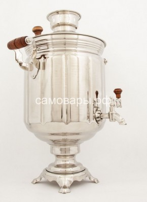 Электрический самовар из латуни на 10 л "Под серебро" в наборе №1 в Южноуральске - yuzhnouralsk.mebel-74.com | фото