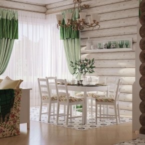 Комлект Вествик обеденный стол и четыре стула, массив сосны, цвет белый в Южноуральске - yuzhnouralsk.mebel-74.com | фото