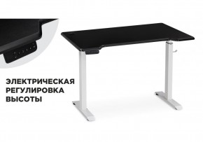 Компьютерный стол Маркос с механизмом подъема 120х75х75 черная шагрень / белый в Южноуральске - yuzhnouralsk.mebel-74.com | фото