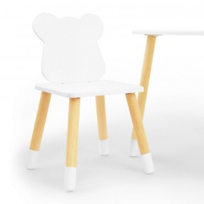 Комплект детской мебели стол и два стула Мишутка (Белый/Белый/Береза) в Южноуральске - yuzhnouralsk.mebel-74.com | фото