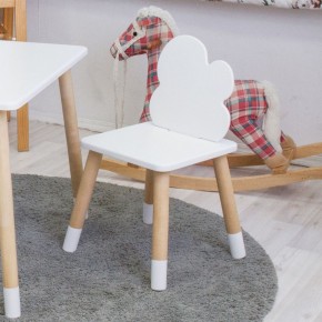 Комплект детской мебели стол и два стула Облачко (Белый/Белый/Береза) в Южноуральске - yuzhnouralsk.mebel-74.com | фото