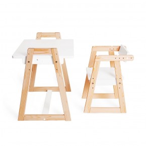 Комплект детской мебели стол и  два стула Я САМ "Лофт-Дуо" (Белый) в Южноуральске - yuzhnouralsk.mebel-74.com | фото