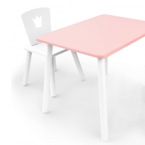 Комплект детской мебели стол и стул Корона (Розовый/Белый/Белый) в Южноуральске - yuzhnouralsk.mebel-74.com | фото
