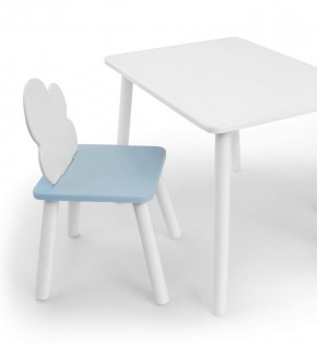 Комплект детской мебели стол и стул Облачко (Белый/Голубой/Белый) в Южноуральске - yuzhnouralsk.mebel-74.com | фото