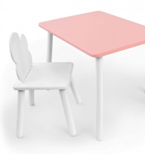 Комплект детской мебели стол и стул Облачко (Розывый/Белый/Белый) в Южноуральске - yuzhnouralsk.mebel-74.com | фото