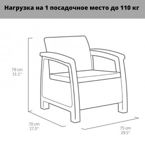 Комплект мебели Корфу Рест (Corfu Rest - without table) графит в Южноуральске - yuzhnouralsk.mebel-74.com | фото