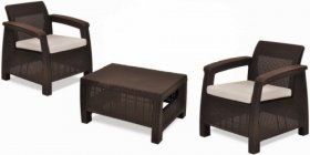 Комплект мебели Корфу Уикенд (Corfu Weekend) коричневый - серо-бежевый * в Южноуральске - yuzhnouralsk.mebel-74.com | фото