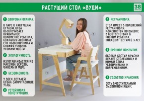 Комплект растущий стол и стул с чехлом 38 попугаев «Вуди» (Белый, Белый, Беж) в Южноуральске - yuzhnouralsk.mebel-74.com | фото