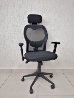 Кресло Barneo K-128 для персонала (черная ткань черная сетка) в Южноуральске - yuzhnouralsk.mebel-74.com | фото