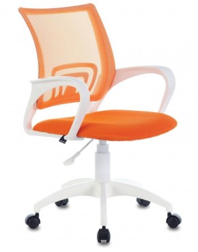 Кресло BRABIX "Fly MG-396W", пластик белый, сетка, оранжевое, 532401, MG-396W_532401 в Южноуральске - yuzhnouralsk.mebel-74.com | фото