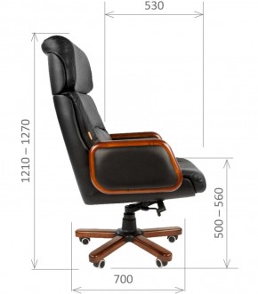 Кресло для руководителя CHAIRMAN 417 (Натуральная кожа) Черное в Южноуральске - yuzhnouralsk.mebel-74.com | фото