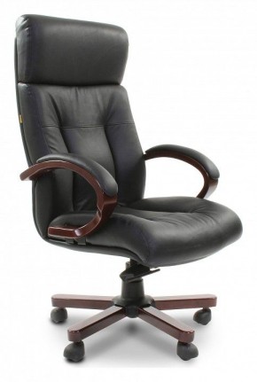 Кресло для руководителя Chairman 421 черный/орех темный, черный в Южноуральске - yuzhnouralsk.mebel-74.com | фото