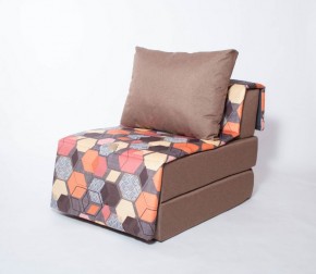 Кресло-кровать бескаркасное Харви (коричневый-геометрия браун) в Южноуральске - yuzhnouralsk.mebel-74.com | фото