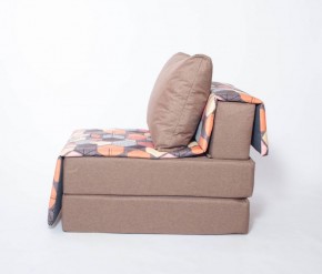Кресло-кровать бескаркасное Харви (коричневый-геометрия браун) в Южноуральске - yuzhnouralsk.mebel-74.com | фото