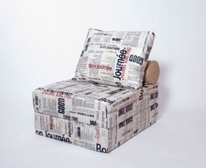Кресло-кровать-пуф бескаркасное Прайм (Газета) в Южноуральске - yuzhnouralsk.mebel-74.com | фото