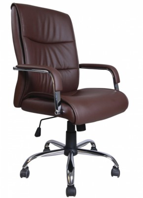 Кресло офисное BRABIX "Space EX-508" (экокожа, хром, коричневое) 531164 в Южноуральске - yuzhnouralsk.mebel-74.com | фото