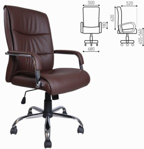 Кресло офисное BRABIX "Space EX-508" (экокожа, хром, коричневое) 531164 в Южноуральске - yuzhnouralsk.mebel-74.com | фото