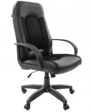 Кресло офисное BRABIX "Strike EX-525" (экокожа черная, ткань черная) 531381 в Южноуральске - yuzhnouralsk.mebel-74.com | фото