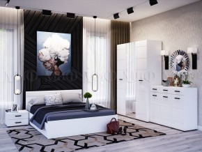 НЭНСИ NEW Кровать 1,6 м (Белый глянец холодный/Белый) в Южноуральске - yuzhnouralsk.mebel-74.com | фото