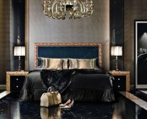 Кровать 2-х спальная (1,6 м) Тиффани Premium черная/золото с мягким элементом (Антрацит) с подъемным механизмомарт (ТФКР-3[3](П) в Южноуральске - yuzhnouralsk.mebel-74.com | фото