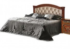 Кровать 2-х спальная с мягким изголовьем без изножья Карина-3 орех (К3КР-4[1]) в Южноуральске - yuzhnouralsk.mebel-74.com | фото