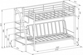 Кровать двухъярусная с диваном "Мадлен-3" (Белый/Фиолетовы) в Южноуральске - yuzhnouralsk.mebel-74.com | фото