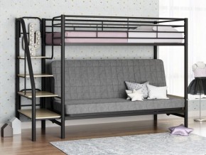 Кровать двухъярусная с диваном "Мадлен-3" (Черный/Серый) в Южноуральске - yuzhnouralsk.mebel-74.com | фото