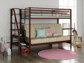 Кровать двухъярусная с диваном "Мадлен-3" (Гобелен Пифагор) Коричневый в Южноуральске - yuzhnouralsk.mebel-74.com | фото