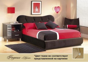 Кровать Феодосия 1600 со стразами в к/з "Классик 307 коричневый" серия Норма, основание, ПМ, дно ЛДСП в Южноуральске - yuzhnouralsk.mebel-74.com | фото