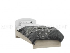 МАРТИНА Кровать 800 с настилом ЛДСП (Белый глянец/дуб сонома) в Южноуральске - yuzhnouralsk.mebel-74.com | фото