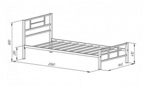 Кровать металлическая "Кадис 900х1900" Белый в Южноуральске - yuzhnouralsk.mebel-74.com | фото