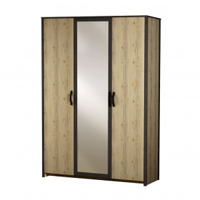Шкаф 3-дверный с зеркалом №885 Гранж в Южноуральске - yuzhnouralsk.mebel-74.com | фото