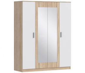 Шкаф 4х дверный с зеркалами Уют СБ-2750/1 (Дуб Сонома/Белый) в Южноуральске - yuzhnouralsk.mebel-74.com | фото
