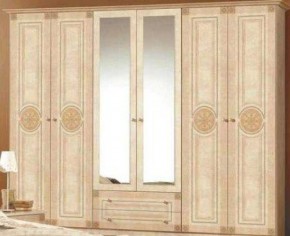Шкаф 6-и дверный с зеркалами (02.146) Рома (беж) в Южноуральске - yuzhnouralsk.mebel-74.com | фото