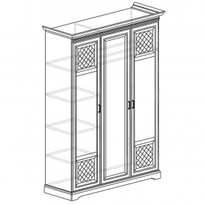 Шкаф для одежды 3-дверный №800 Парма кремовый белый в Южноуральске - yuzhnouralsk.mebel-74.com | фото