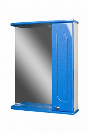 Шкаф-зеркало Радуга Синий металлик 55 правый АЙСБЕРГ (DA1129HZR) в Южноуральске - yuzhnouralsk.mebel-74.com | фото