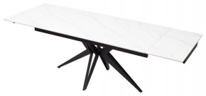 Стол FORIO 160 MATT WHITE MARBLE SOLID CERAMIC / BLACK, ®DISAUR в Южноуральске - yuzhnouralsk.mebel-74.com | фото