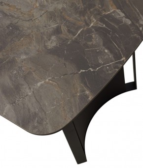 Стол RASMUS 160 KL-80 Серый мрамор, итальянская керамика / черный каркас, ®DISAUR в Южноуральске - yuzhnouralsk.mebel-74.com | фото