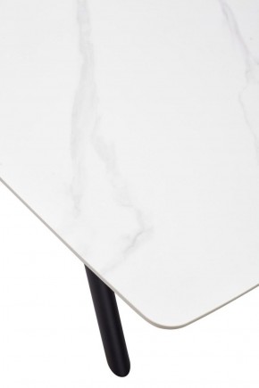Стол RIVOLI 140 MATT WHITE MARBLE SOLID CERAMIC / BLACK, ®DISAUR в Южноуральске - yuzhnouralsk.mebel-74.com | фото