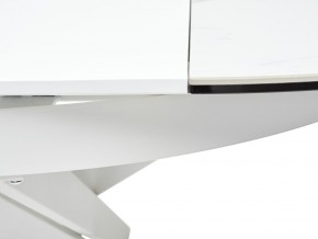Стол TRENTO 120 HIGH GLOSS STATUARIO Белый мрамор глянцевый, керамика/ белый каркас, ®DISAUR в Южноуральске - yuzhnouralsk.mebel-74.com | фото