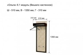 Вешало настенное "Ольга 6.1" в Южноуральске - yuzhnouralsk.mebel-74.com | фото